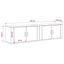 Væghængt TV-skab sæt 2 pcs Gammelt træ 80 x 34,5 x 40 cm