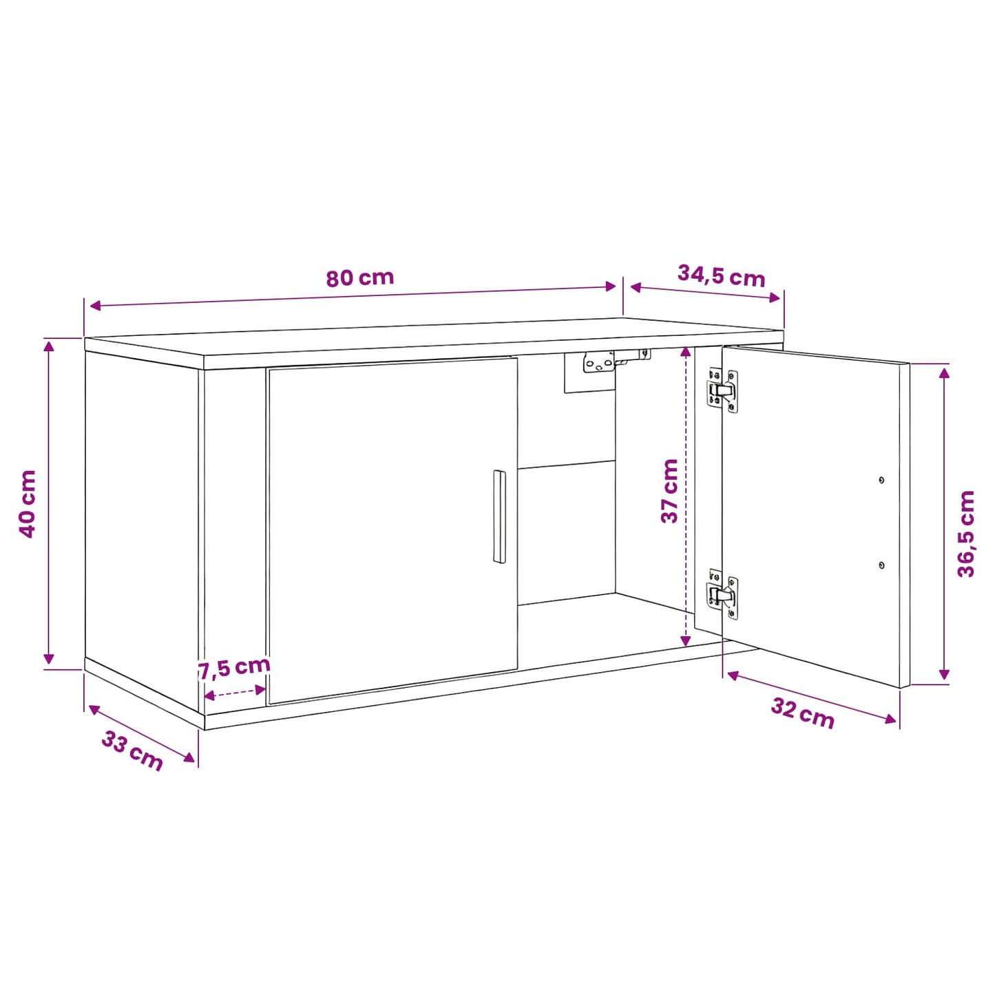 Væghængt TV-skab sæt 2 pcs Gammelt træ 80 x 34,5 x 40 cm