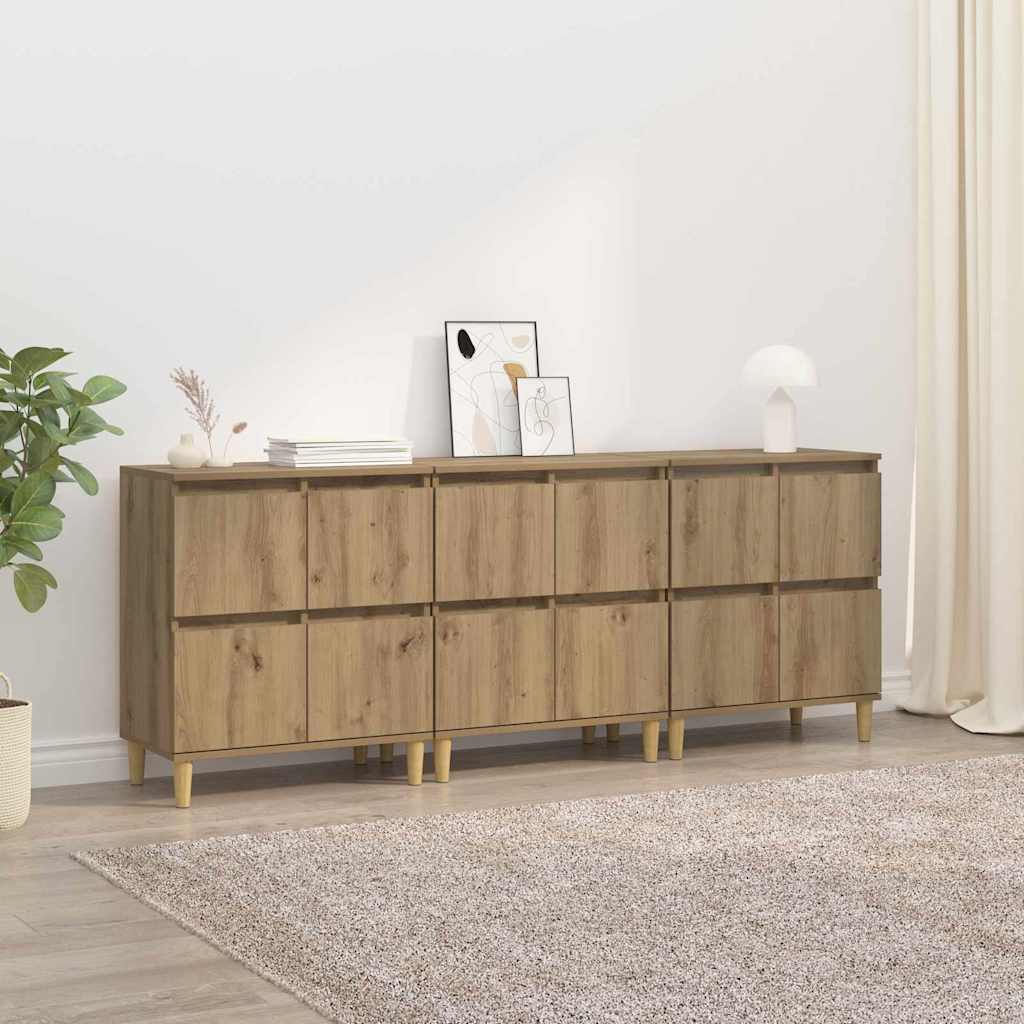 Sideboards 3 stk. Artisan Egetræ 60 x 35 x 70 cm