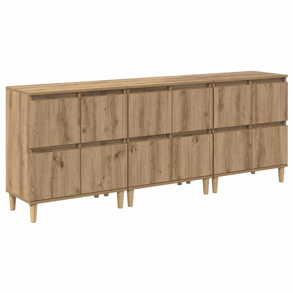 Sideboards 3 stk. Artisan Egetræ 60 x 35 x 70 cm