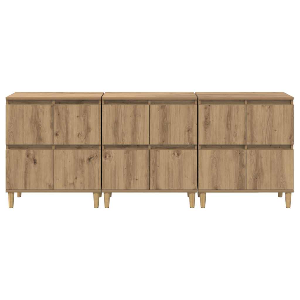 Sideboards 3 stk. Artisan Egetræ 60 x 35 x 70 cm