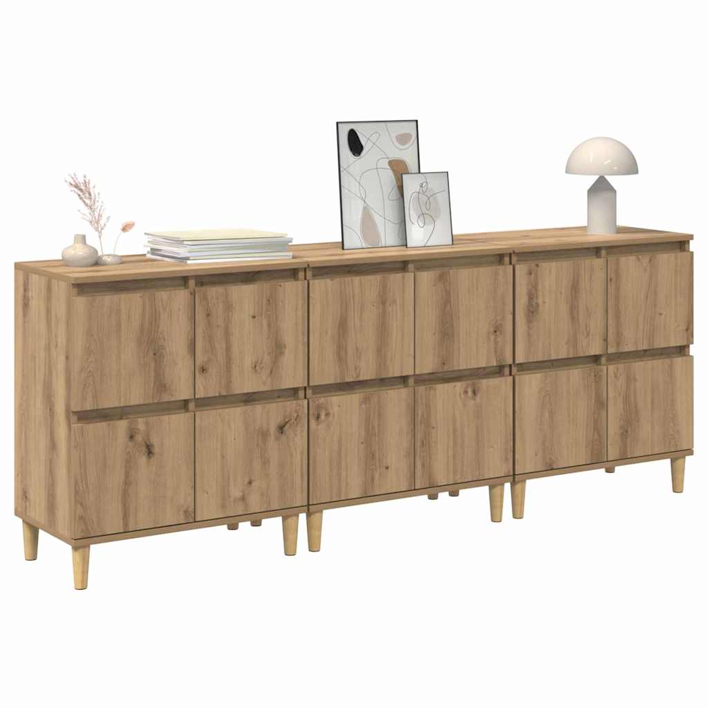 Sideboards 3 stk. Artisan Egetræ 60 x 35 x 70 cm
