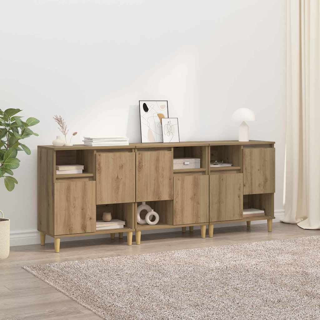 Sideboards 3 stk. Artisan Egetræ 60 x 35 x 70 cm