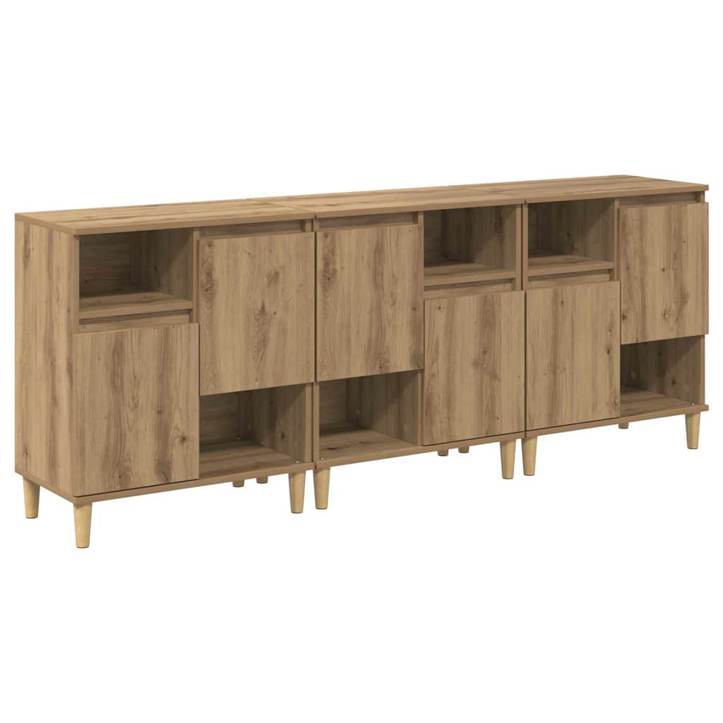 Sideboards 3 stk. Artisan Egetræ 60 x 35 x 70 cm