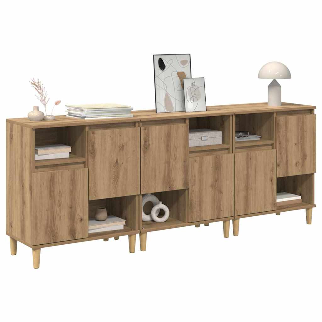 Sideboards 3 stk. Artisan Egetræ 60 x 35 x 70 cm