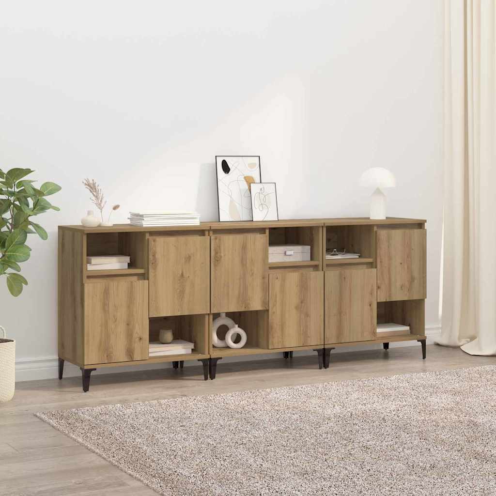 Sideboards 3 stk. Artisan Egetræ 60 x 35 x 70 cm