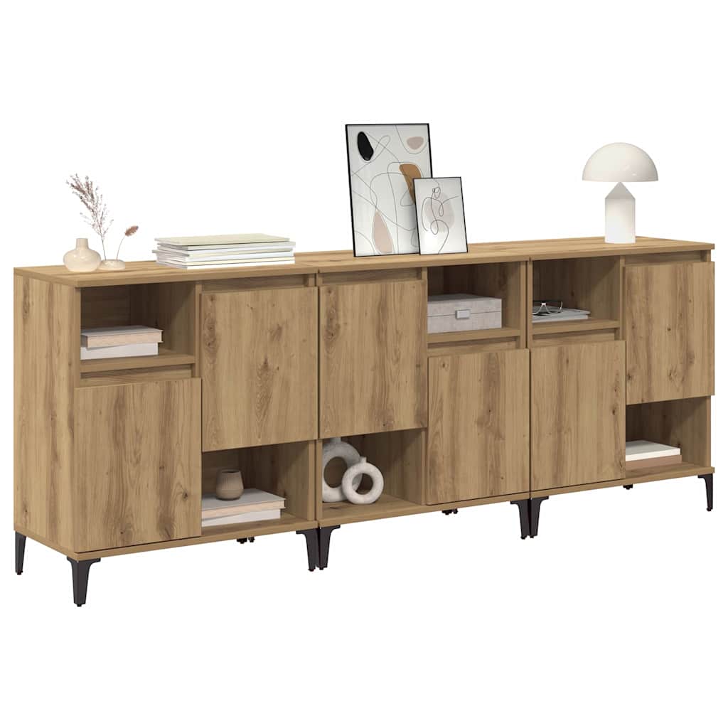 Sideboards 3 stk. Artisan Egetræ 60 x 35 x 70 cm