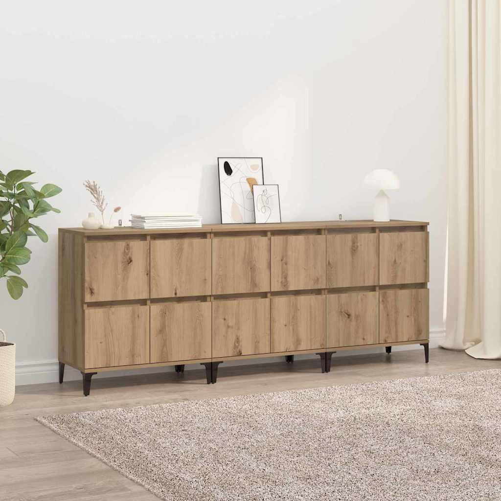 Sideboards 3 stk. Artisan Egetræ 60 x 35 x 70 cm