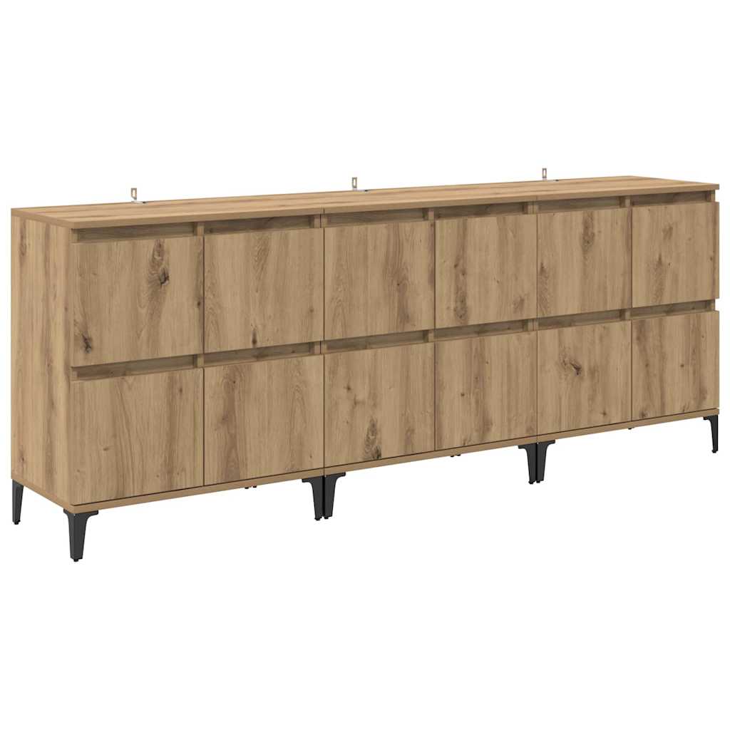 Sideboards 3 stk. Artisan Egetræ 60 x 35 x 70 cm