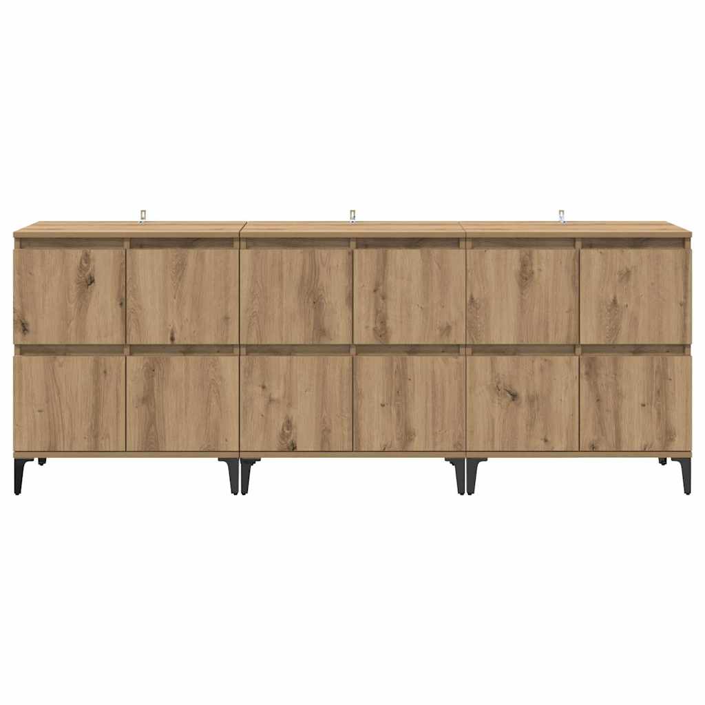 Sideboards 3 stk. Artisan Egetræ 60 x 35 x 70 cm