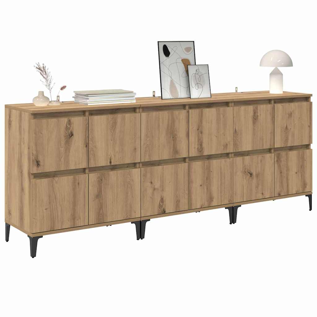 Sideboards 3 stk. Artisan Egetræ 60 x 35 x 70 cm