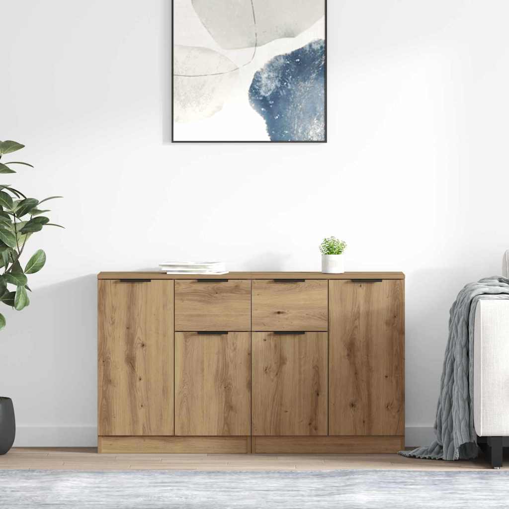 Sideboards 2 pcs Artisan Egetræ 60 x 30 x 70 cm Konstrueret træ