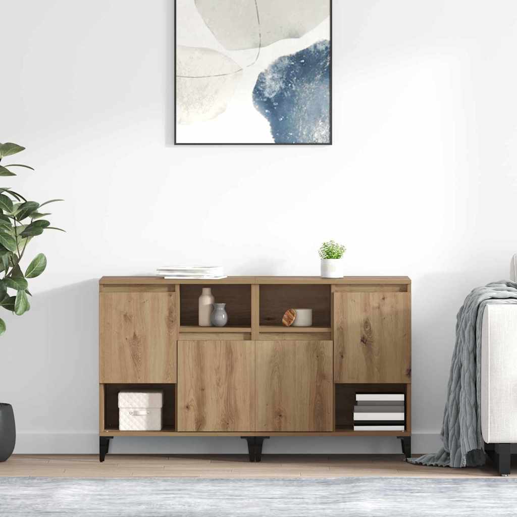 Sideboards 2 pcs Artisan Egetræ 60 x 35 x 70 cm Konstrueret træ