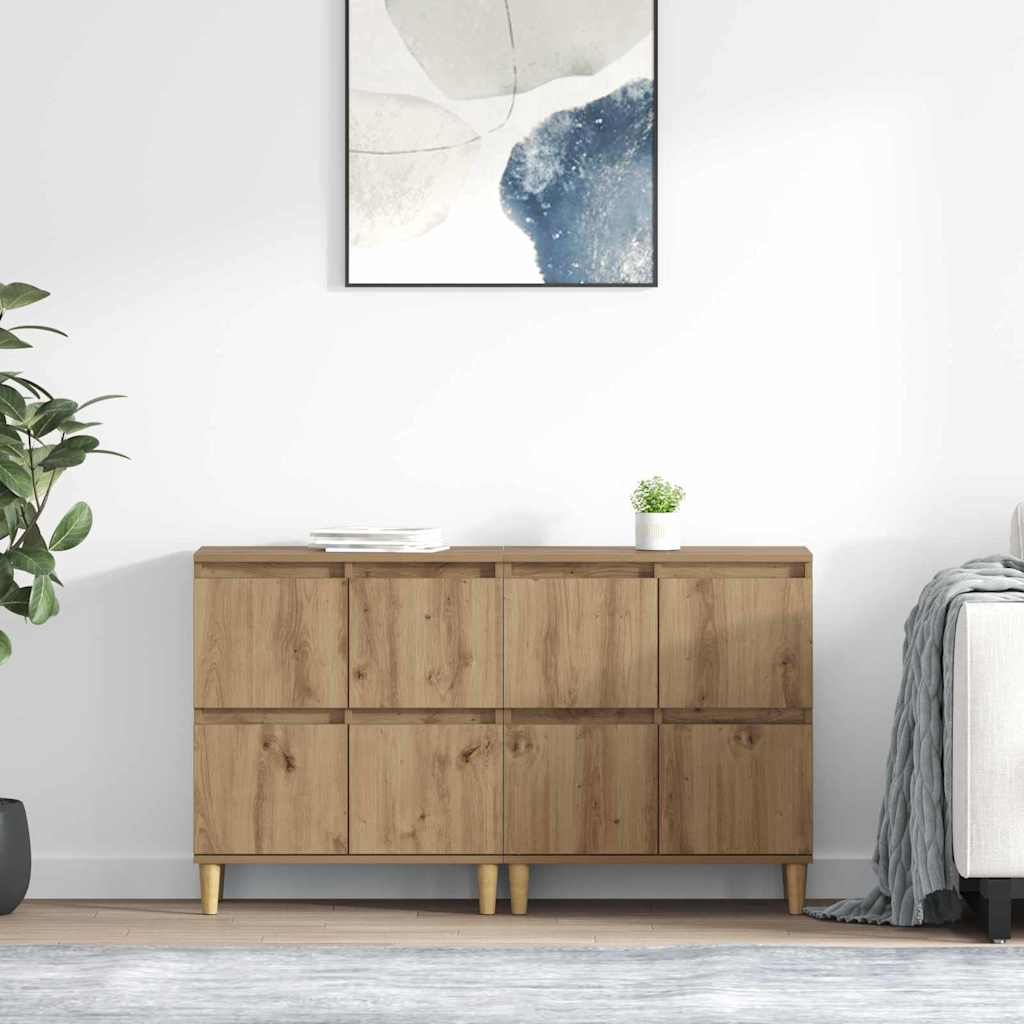 Sideboards 2 pcs Artisan Egetræ 60 x 35 x 70 cm Konstrueret træ