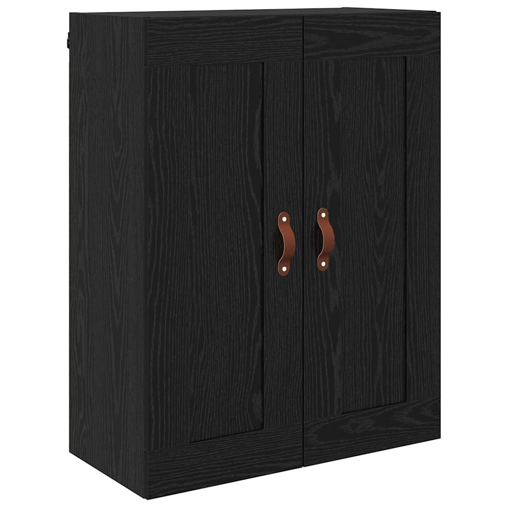 Væghængt skab 2 stk. Sort eg 69,5 x 34 x 90 cm Konstrueret træ