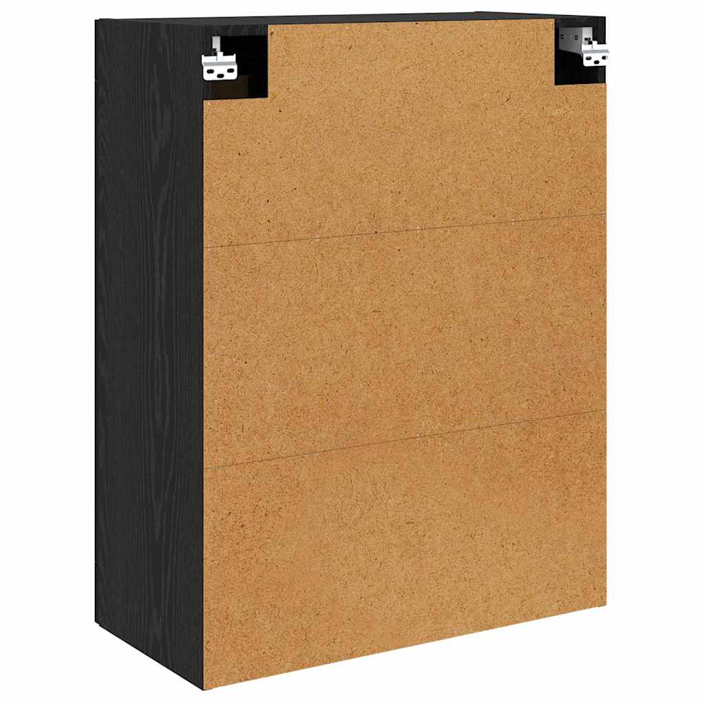 Væghængt skab 2 stk. Sort eg 69,5 x 34 x 90 cm Konstrueret træ
