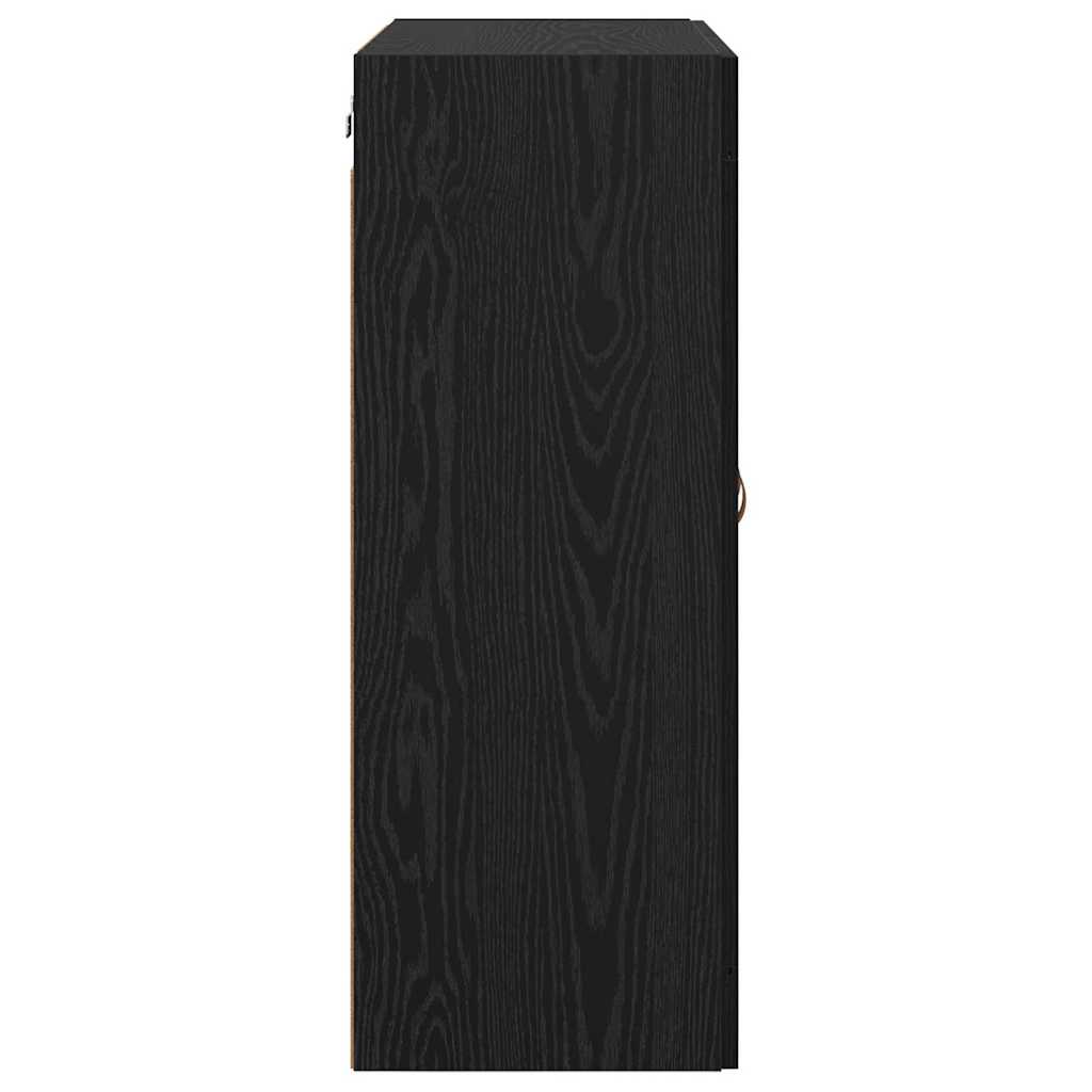 Væghængt skab 2 stk. Sort eg 69,5 x 34 x 90 cm Konstrueret træ