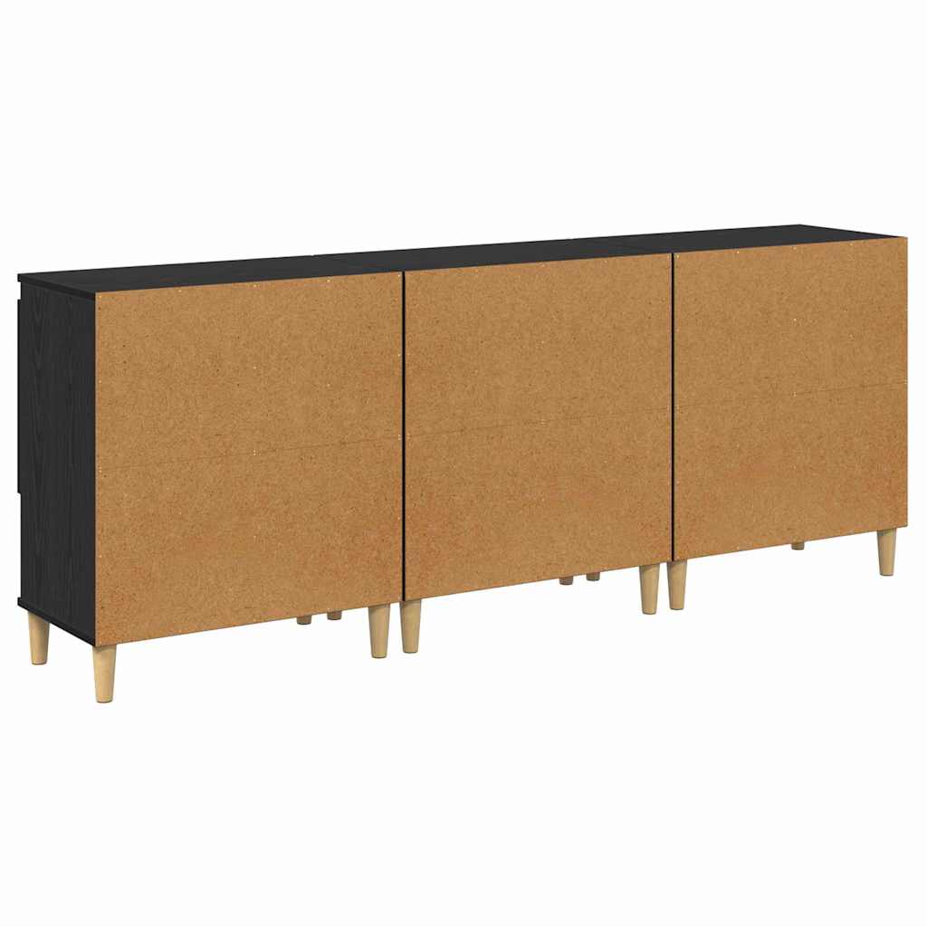 Sideboards 3 stk. Sort eg 60 x 35 x 70 cm Konstrueret træ