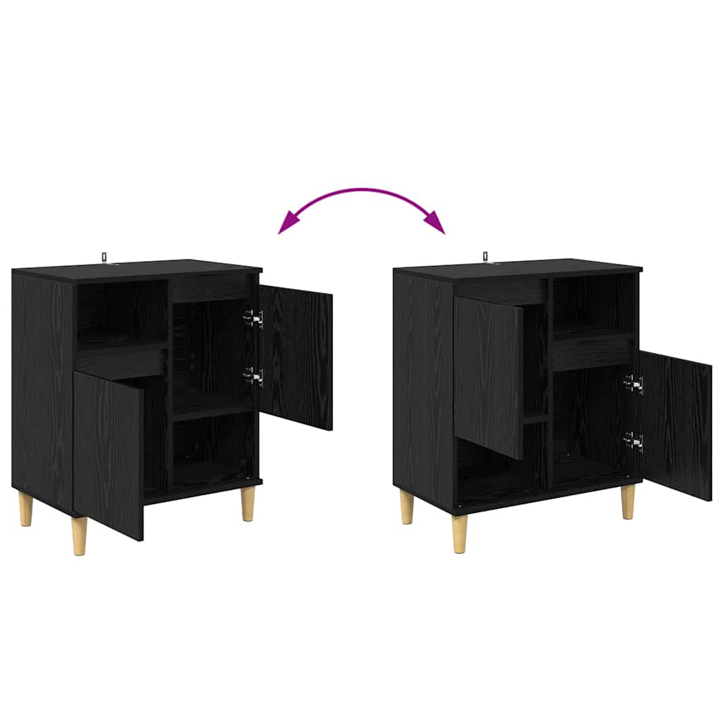 Sideboards 3 stk. Sort eg 60 x 35 x 70 cm Konstrueret træ