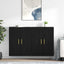 Væghængt skab 2 pcs Sort eg 69,5 x 34 x 90 cm Konstrueret træ