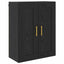 Væghængt skab 2 pcs Sort eg 69,5 x 34 x 90 cm Konstrueret træ
