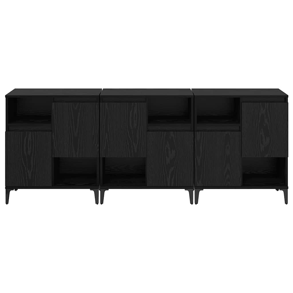 Sideboards 3 stk. Sort eg 60 x 35 x 70 cm Konstrueret træ
