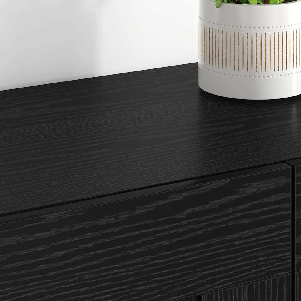 Væghængt skab 2 stk. Sort eg 69,5 x 34 x 90 cm Konstrueret træ