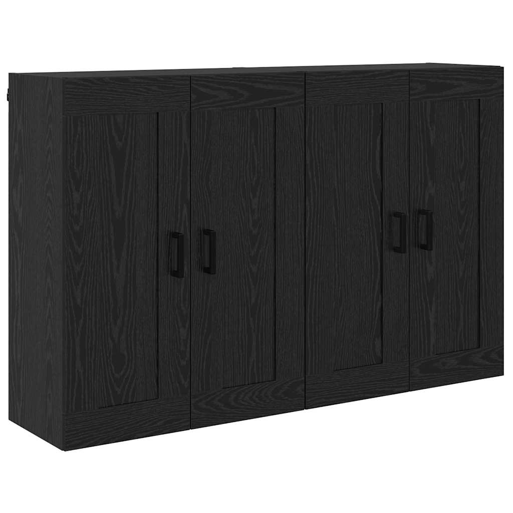 Væghængt skab 2 stk. Sort eg 69,5 x 34 x 90 cm Konstrueret træ