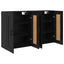 Væghængt skab 2 pcs Sort eg 69,5 x 34 x 90 cm Konstrueret træ