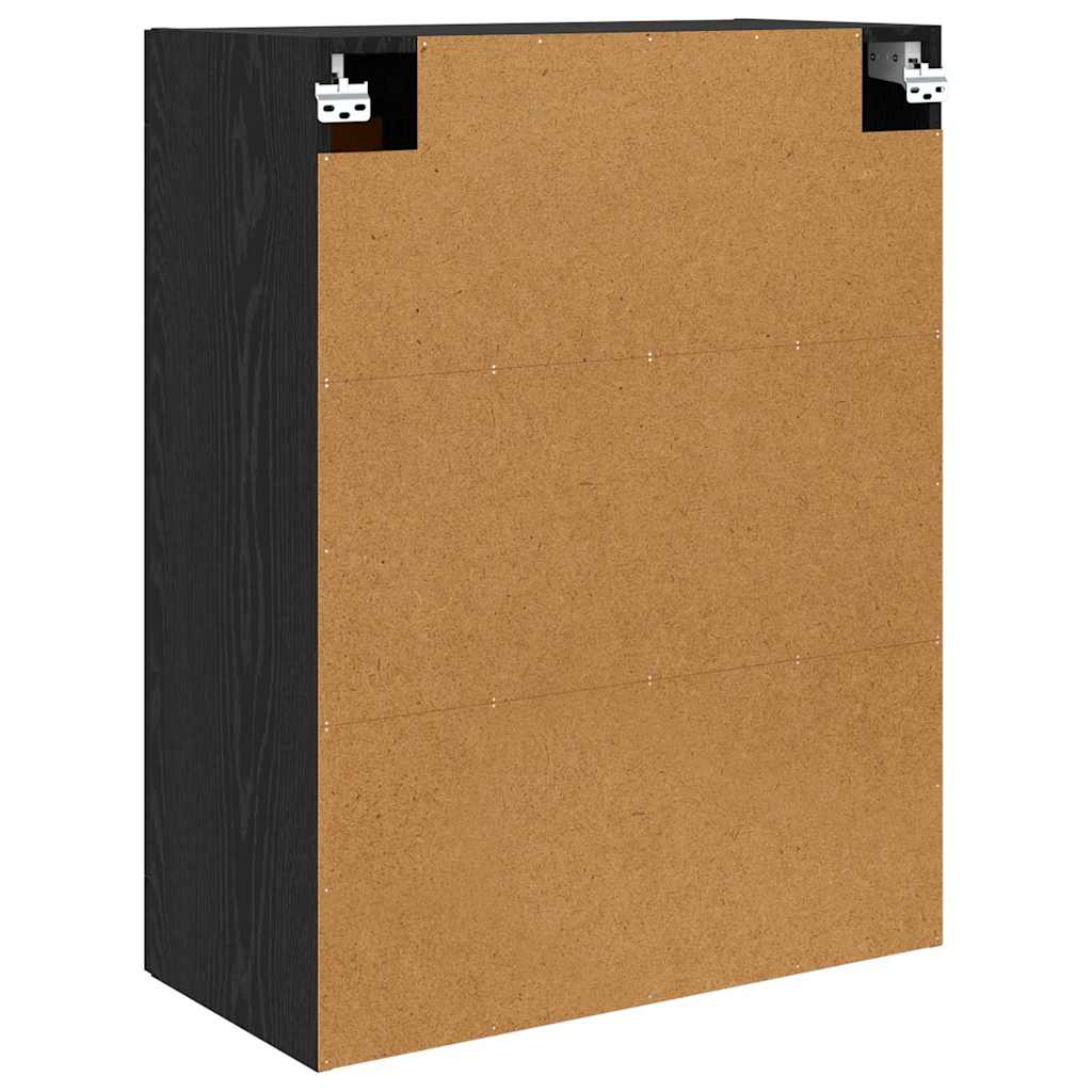 Væghængt skab 2 stk. Sort eg 69,5 x 34 x 90 cm Konstrueret træ