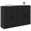 Væghængt skab 2 pcs Sort eg 69,5 x 34 x 90 cm Konstrueret træ