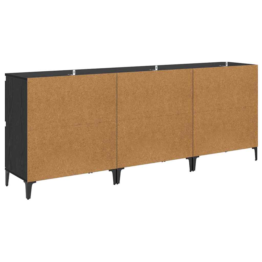 Sideboards 3 stk. Sort eg 60 x 35 x 70 cm Konstrueret træ