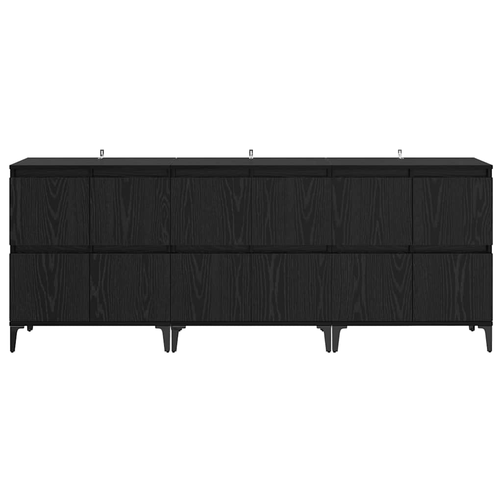 Sideboards 3 stk. Sort eg 60 x 35 x 70 cm Konstrueret træ