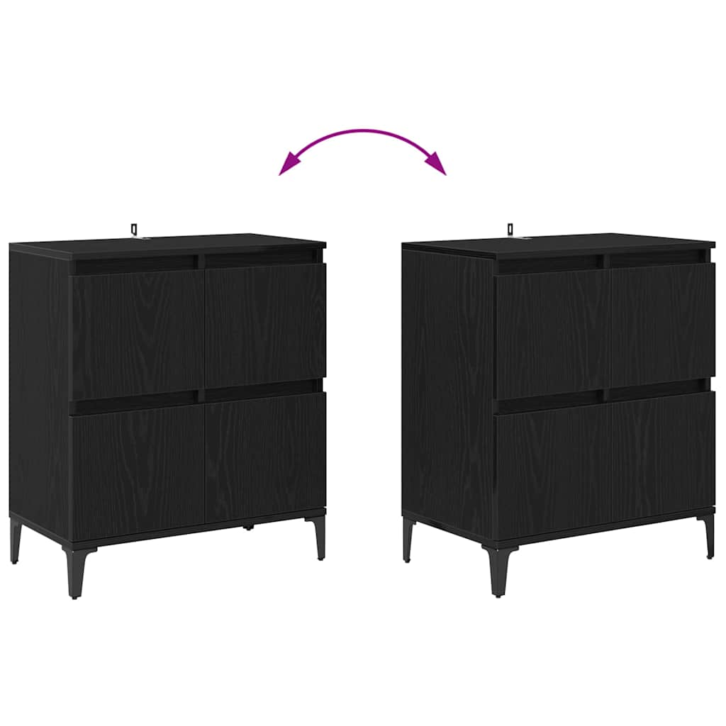 Sideboards 3 stk. Sort eg 60 x 35 x 70 cm Konstrueret træ