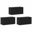 Væghængt TV-skab sæt 3 pcs Sort eg 80 x 34,5 x 40 cm
