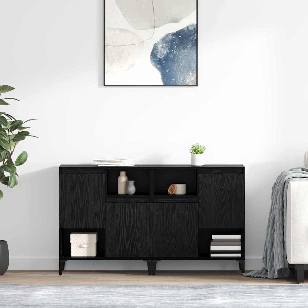 Sideboards 2 pcs Sort eg 60 x 35 x 70 cm Konstrueret træ