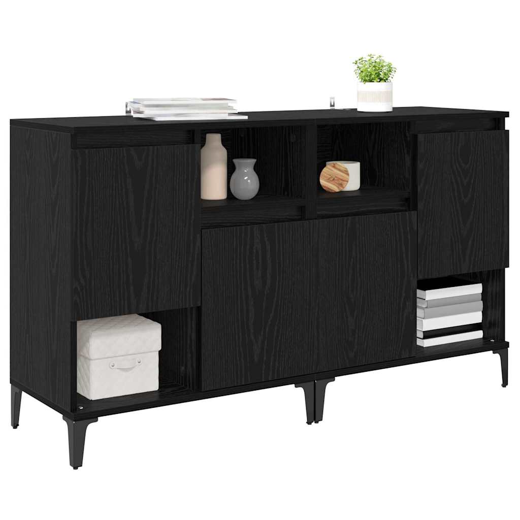 Sideboards 2 pcs Sort eg 60 x 35 x 70 cm Konstrueret træ