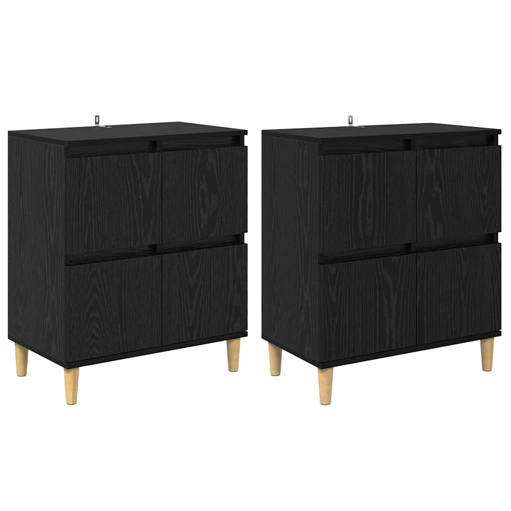 Sideboards 2 pcs Sort eg 60 x 35 x 70 cm Konstrueret træ