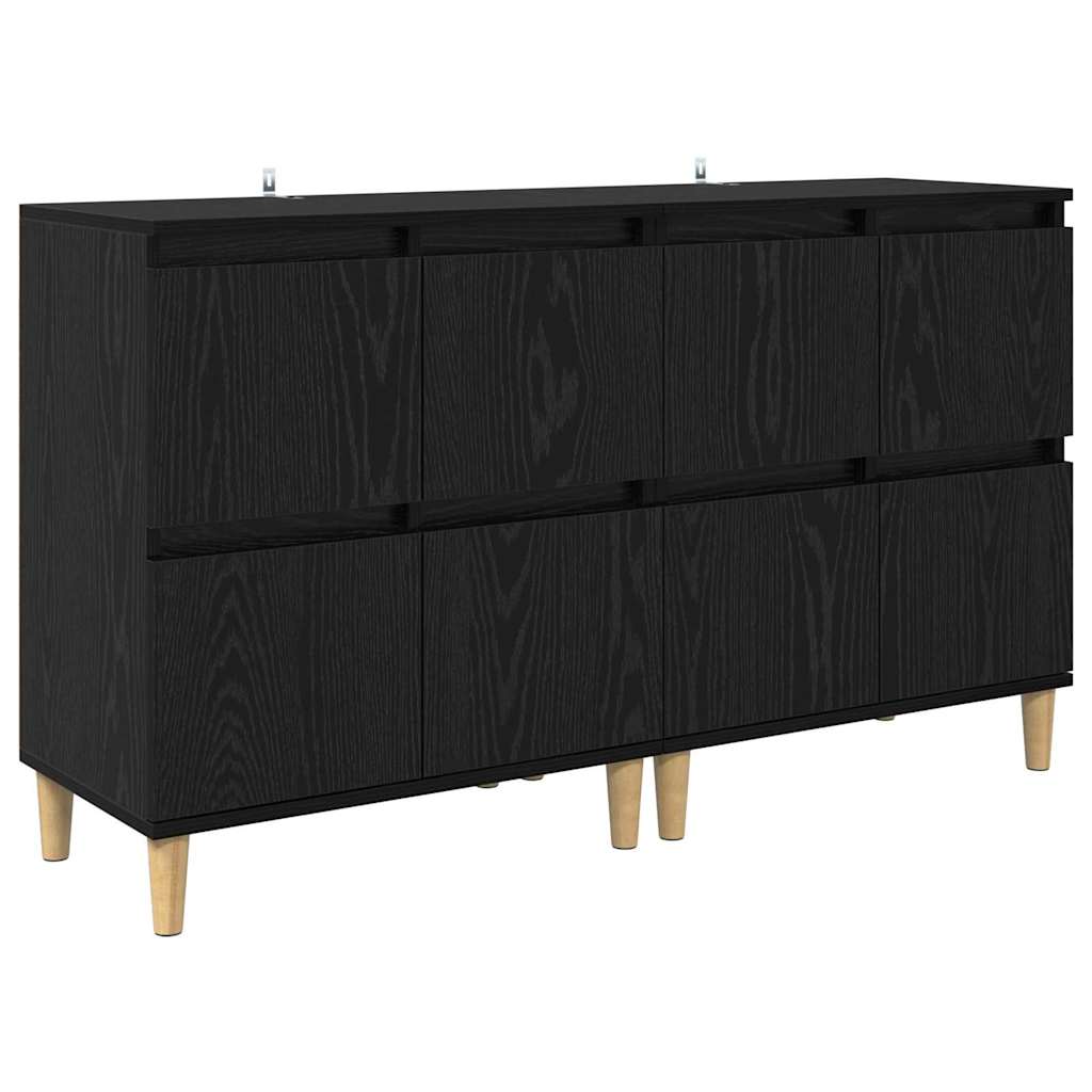Sideboards 2 pcs Sort eg 60 x 35 x 70 cm Konstrueret træ