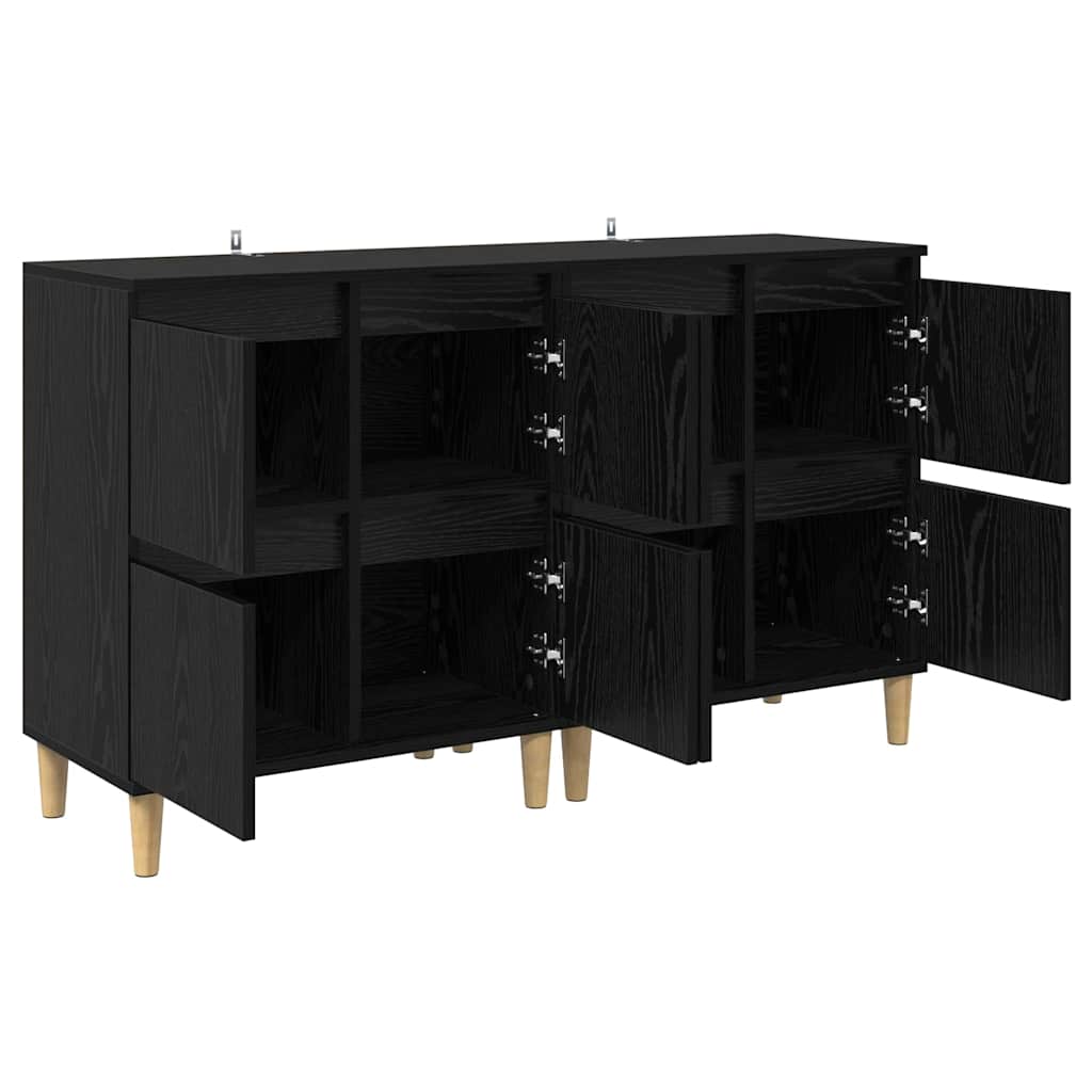 Sideboards 2 pcs Sort eg 60 x 35 x 70 cm Konstrueret træ