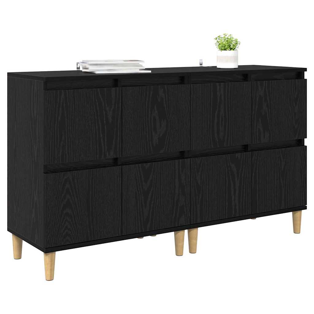 Sideboards 2 pcs Sort eg 60 x 35 x 70 cm Konstrueret træ