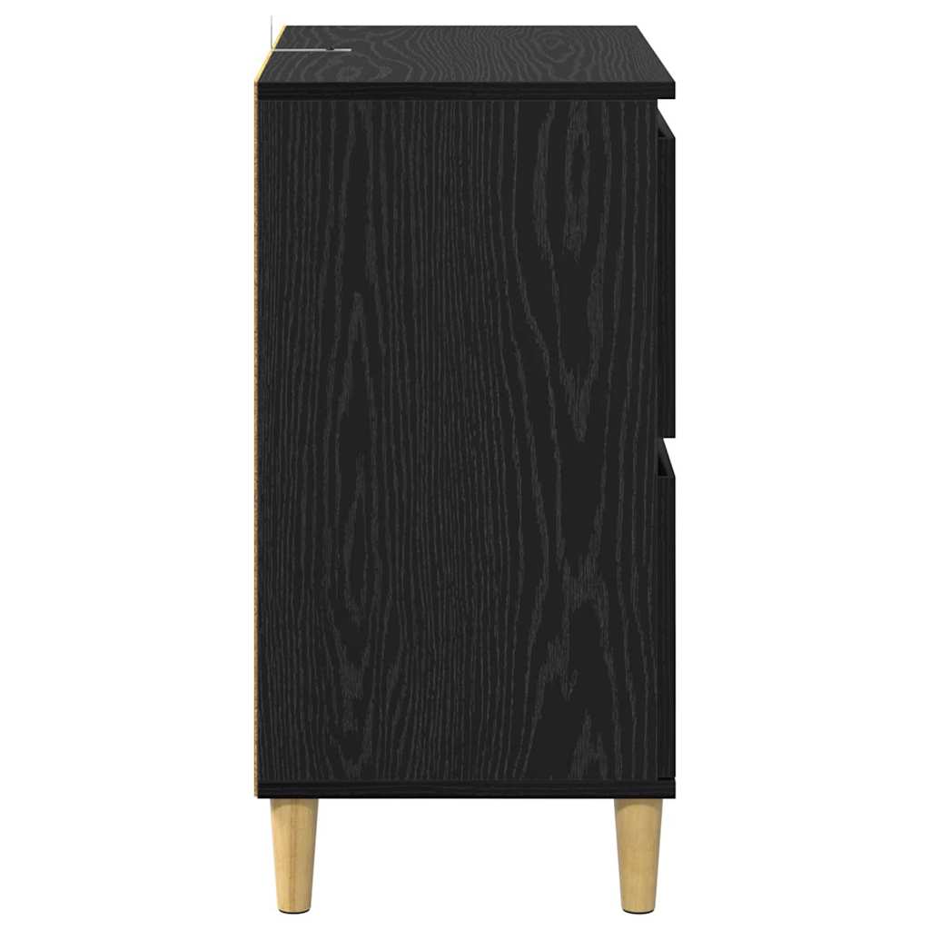 Sideboards 2 pcs Sort eg 60 x 35 x 70 cm Konstrueret træ