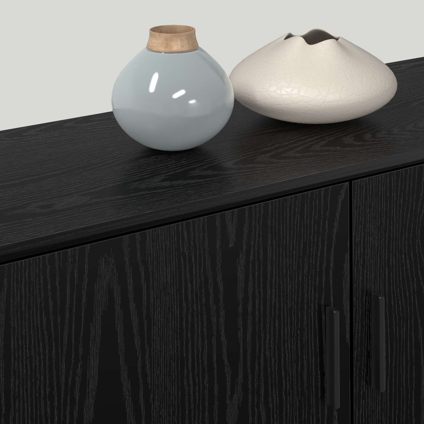 Væghængt TV-skab sæt 2 pcs Sort eg 100 x 34,5 x 40 cm