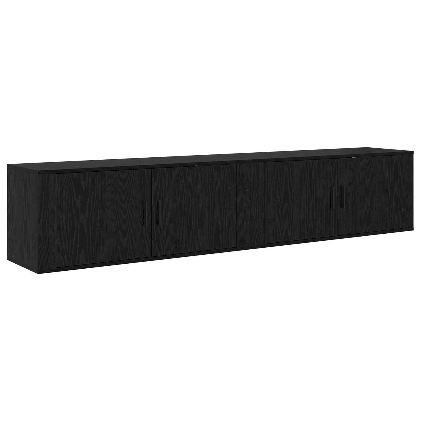Væghængt TV-skab sæt 2 pcs Sort eg 100 x 34,5 x 40 cm