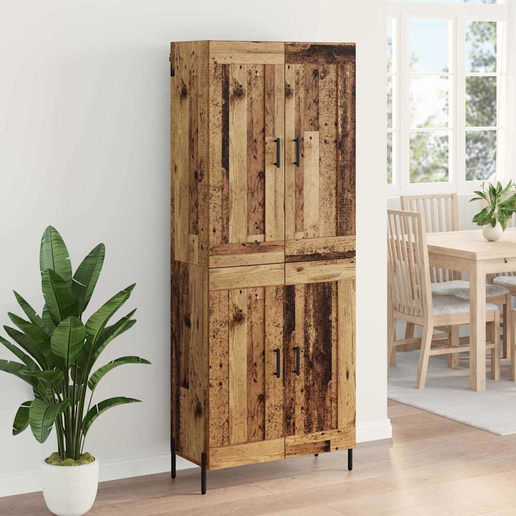 Highboard 2 pcs Gammelt træ Konstrueret træ