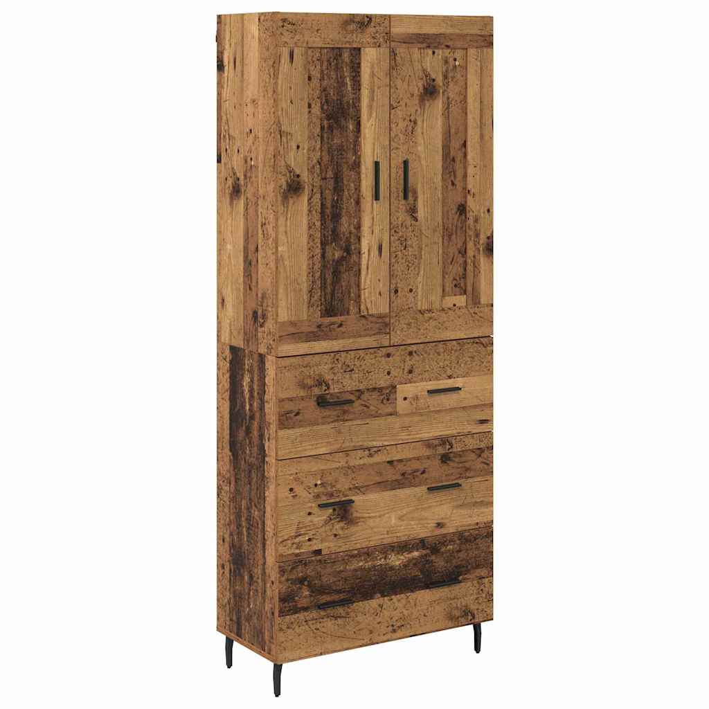 Highboard med skuffe 2 pcs Gammelt træ Konstrueret træ