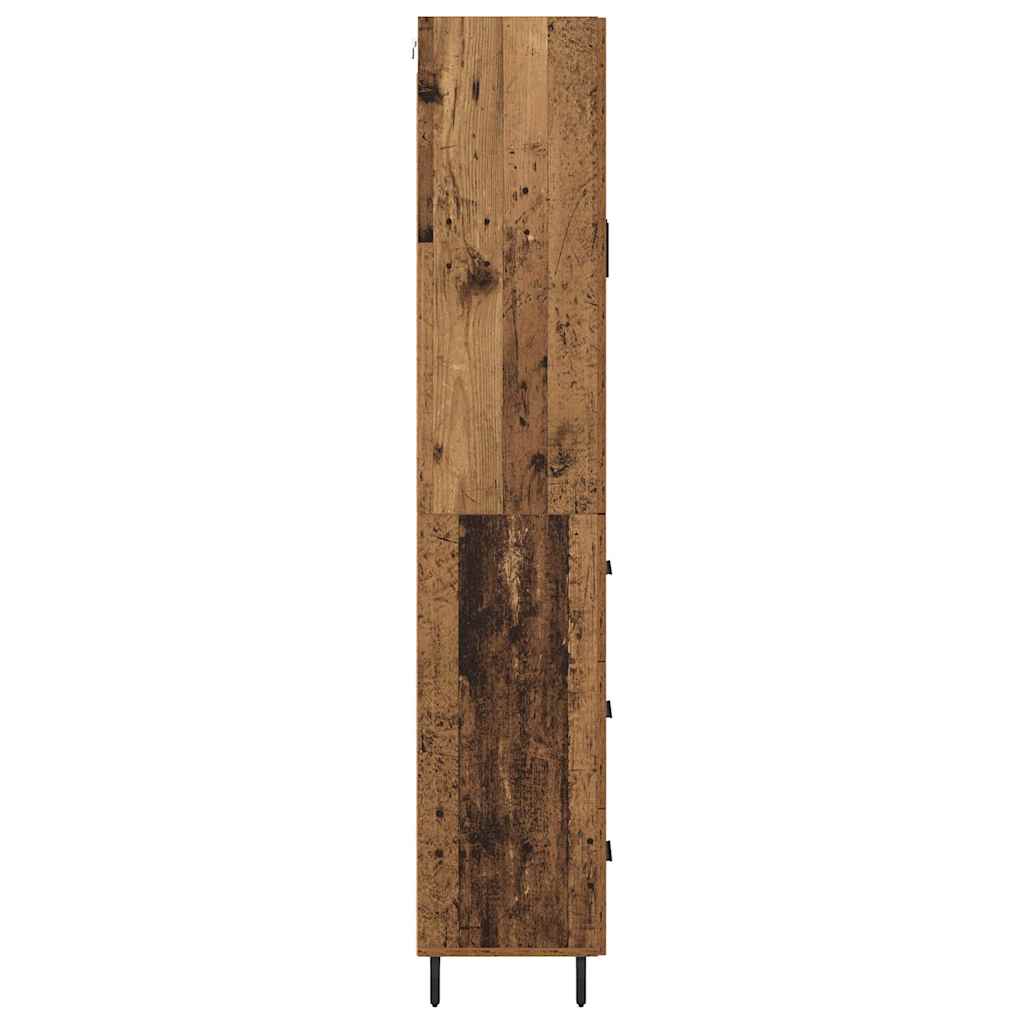 Highboard med skuffe 2 pcs Gammelt træ Konstrueret træ