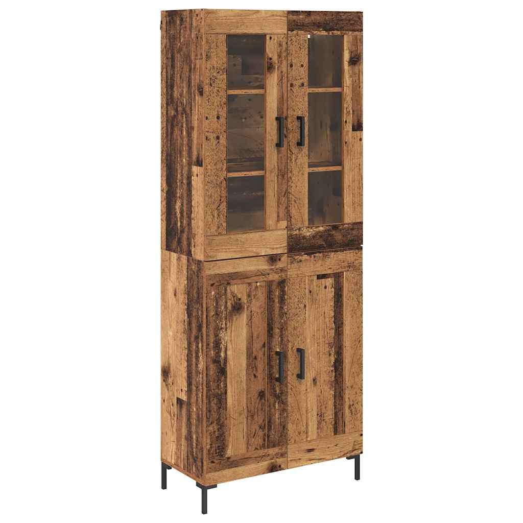Highboard 2 pcs Gammelt træ Konstrueret træ