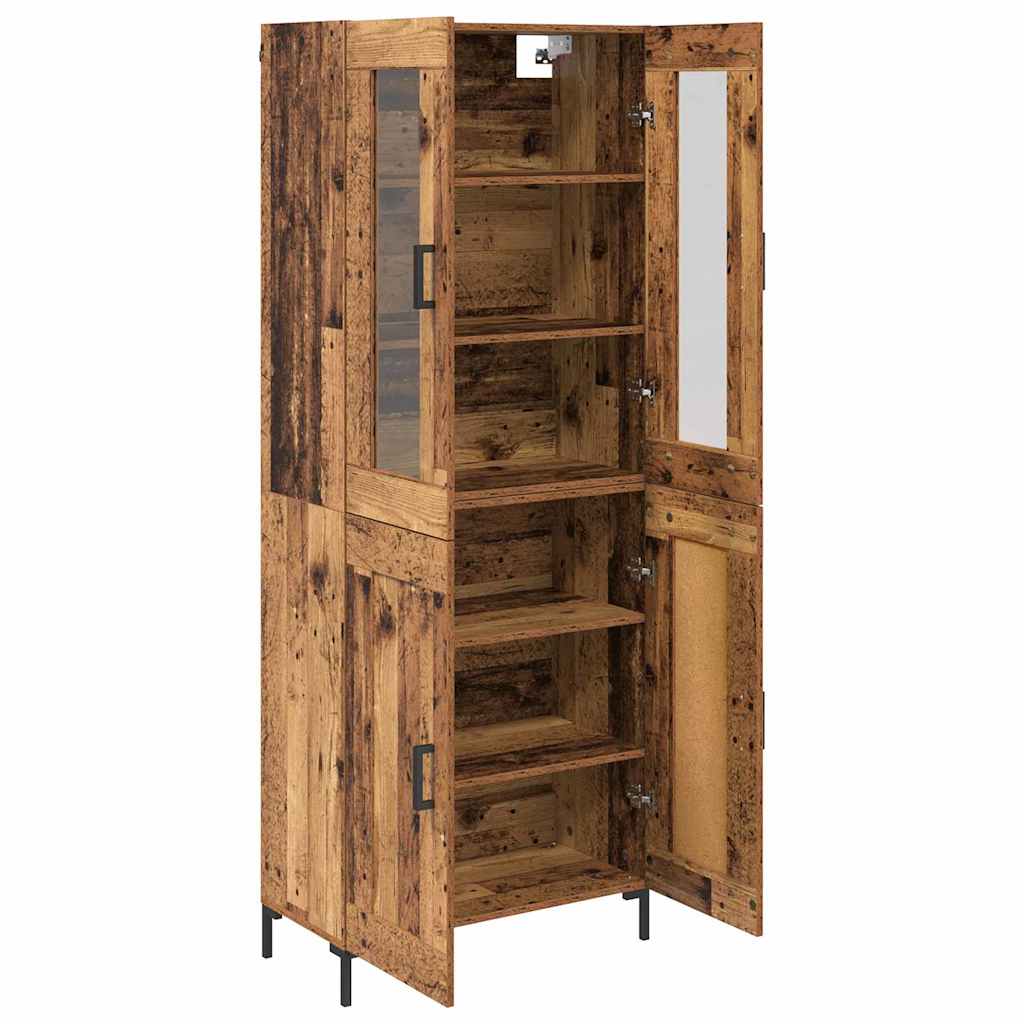Highboard 2 pcs Gammelt træ Konstrueret træ