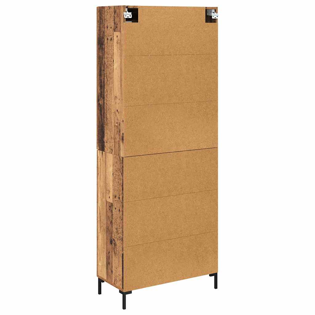 Highboard 2 pcs Gammelt træ Konstrueret træ